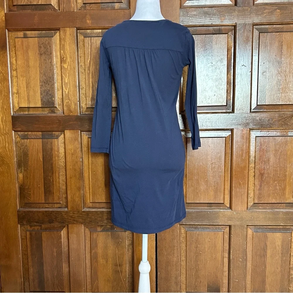 Lilly Pulitzer‎ Blaire V Neck  A Line Cotton Dress True Navy Women’s Size XS